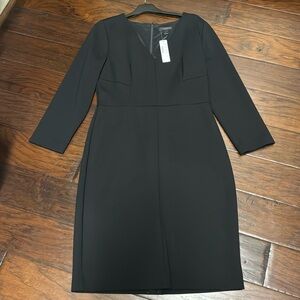 JCrew size 6 black 3/4 sleeve black sheath dress NWT